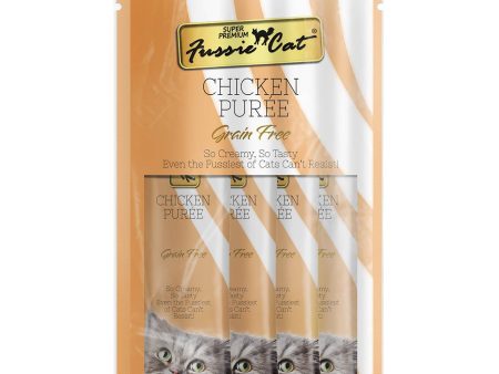 3 FOR $10: Fussie Cat Puree Super Premium Chicken Cat Treats 14gx4 Online Hot Sale