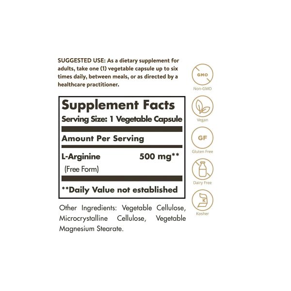 L-Arginine 500 mg 100 vcaps Online now