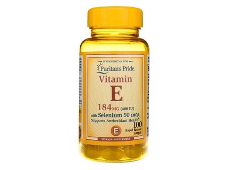 Vitamin E (d-Alpha Tocopherol) 400 IU & Selenium 50 mcg 100 Rapid Release Softgels Hot on Sale