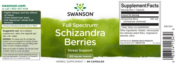 Schizandra Berries - 525 mg 90 capsules Cheap