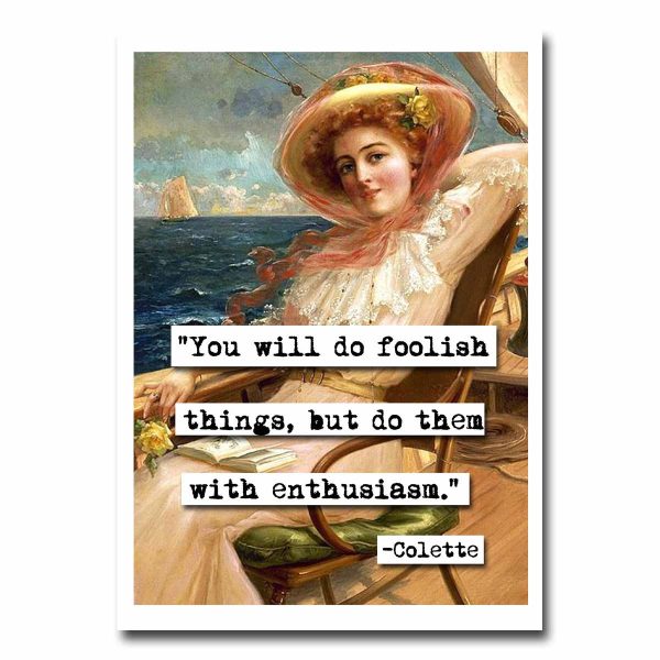 Colette Enthusiasm Quote Blank Greeting Card Discount