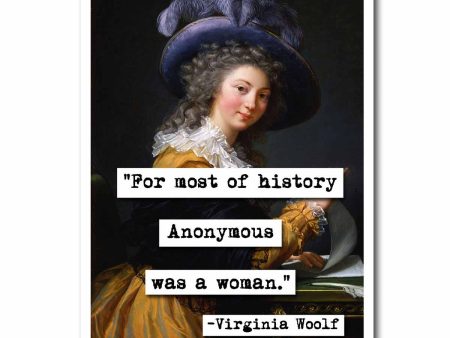 Virginia Woolf Anonymous Was a Woman Quote Blank Greeting Card Fashion