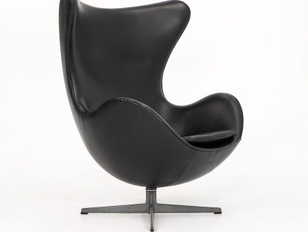 1960s Egg Lounge Chair, Model 3316 by Arne Jacobsen for Fritz Hansen in Re-done Black Leather For Sale