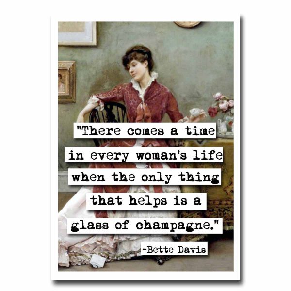 Bette Davis Champagne Quote Blank Greeting Card For Discount