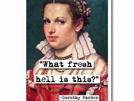 Dorothy Parker Fresh Hell Quote Blank Greeting Card For Cheap