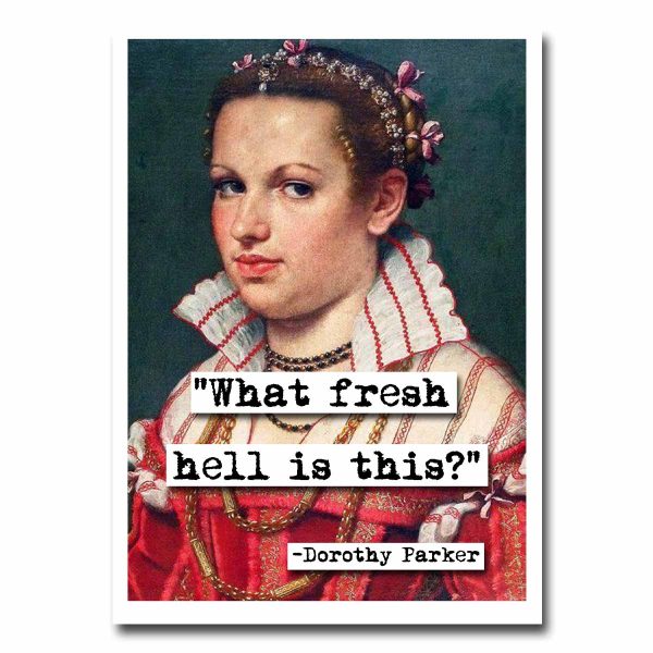 Dorothy Parker Fresh Hell Quote Blank Greeting Card For Cheap