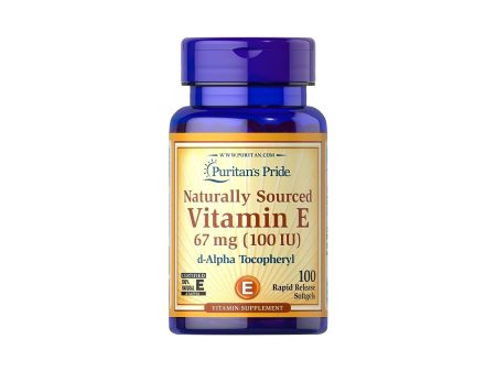 Vitamin E 100 IU D-Alpha Tocopherol 100% Naturally 100 Rapid Release Softgels Online now