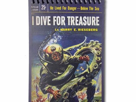 I Dive For Treasure Pulp Cover Blank 4x6 Notepad Fashion