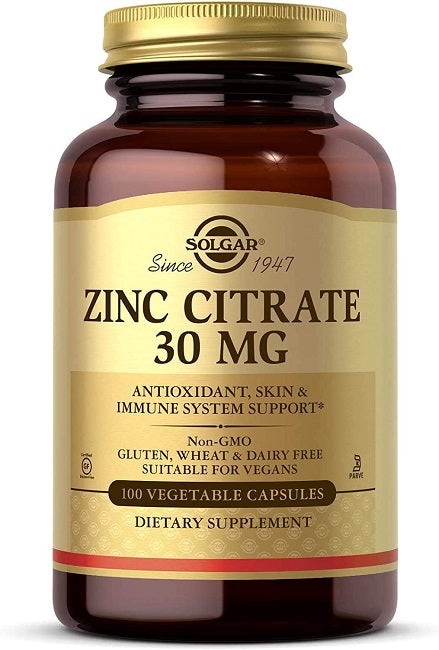 Zinc Citrate 30 mg 100 Vegetable Capsules For Cheap