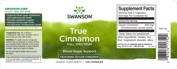 True Cinnamon - 300 mg 120 capsules Ceylon Cinnamon Online Sale