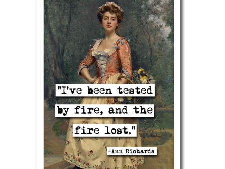 Ann Richards Tested By Fire Quote Blank Greeting Card Fashion