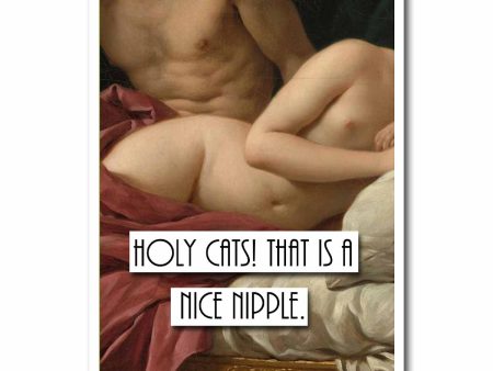 Heaving Bosoms Holy Cats Blank Greeting Card For Sale