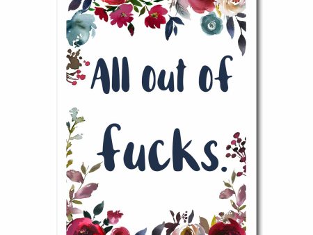 All Out Of Fucks Blank Greeting Card NSFW Online