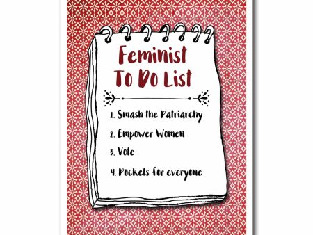 Feminist To Do List Blank Greeting Card Cheap