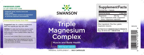 Triple Magnesium Complex - 400 mg 300 capsules Supply