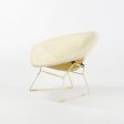 1960s Pair of 422L Large Diamond Chairs by Harry Bertoia for Knoll in Ivory with White Frames Online Hot Sale