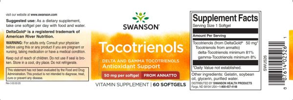 Tocotrienols - 50 mg 60 softgel Sale