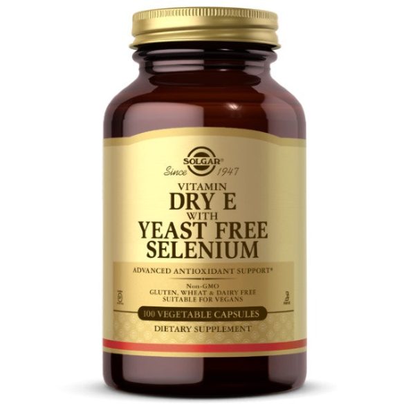 Dry Vitamin E with Yeast-Free Selenium 100 Vegetable Capsules Fashion