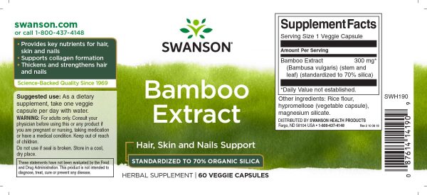 Bamboo Extract - 300 mg 60 vege capsules Sale