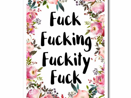 Fuck Fucking Fuckity Fuck Blank Greeting Card NSFW Supply