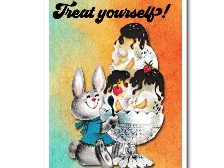 Treat Yourself Blank Greeting Card Online Sale