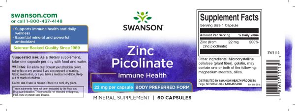 Zinc Picolinate - 22 mg 60 capsules For Cheap