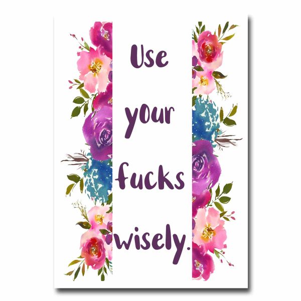 Use Your Fucks Wisely Blank Greeting Card NSFW Online Hot Sale