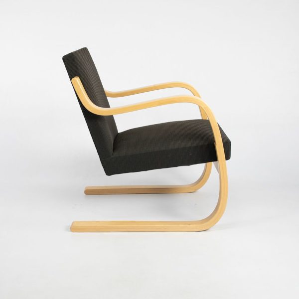 2000s Pair of Model 402 Chairs by Aino and Alvar Aalto for Artek in Birch and Dark Fabric For Discount