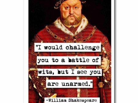 Shakespeare Battle of Wits Blank Greeting Card on Sale