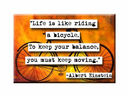 Albert Einstein Bicycle Quote Refrigerator Magnet (no.209) Fashion