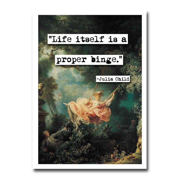 Proper Binge Quote Blank Greeting Card Online Sale