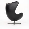 1960s Egg Lounge Chair, Model 3316 by Arne Jacobsen for Fritz Hansen in Re-done Black Leather For Sale