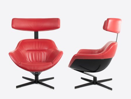 2013 277 Auckland Lounge Chair by Jean-Marie Massaud for Cassina in Red Leather 2x Available Online Hot Sale