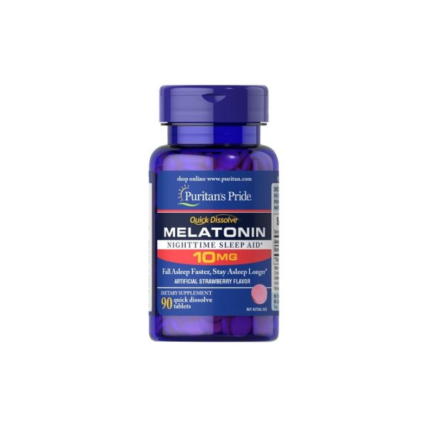 Melatonin 10 mg 90 Quick Dissolve Tablets Strawberry Flavor For Sale