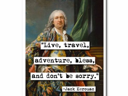 Jack Kerouac Live, Travel, Adventure  Quote Blank Greeting Card Supply