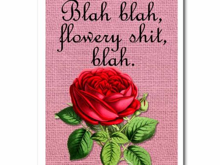 Flowery Shit Blank Greeting Card NSFW For Discount