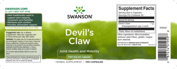 Devils Claw - 500 mg 100 capsules Sale