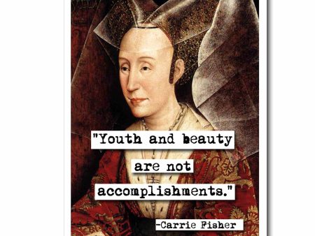 Carrie Fisher Youth and Beauty  Quote Blank Greeting Card For Cheap