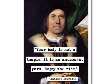 Anthony Bourdain  Amusement Park Quote Blank Greeting Card Hot on Sale