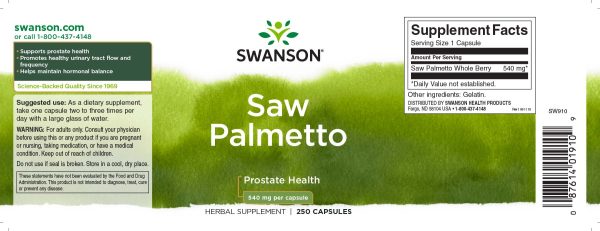 Saw Palmetto - 540 mg 250 capsules Online Hot Sale