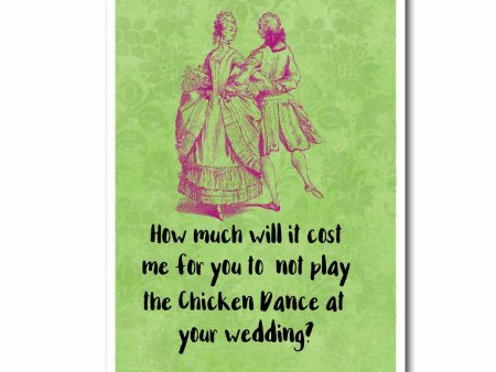 Chicken Dance Wedding Blank Greeting Card Cheap