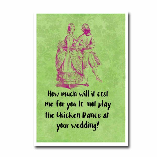 Chicken Dance Wedding Blank Greeting Card Cheap