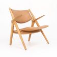 1960s CH28P Lounge Chair by Hans Wegner for Carl Hansen & Søn in Oak with Tan Leather Upholstery Online