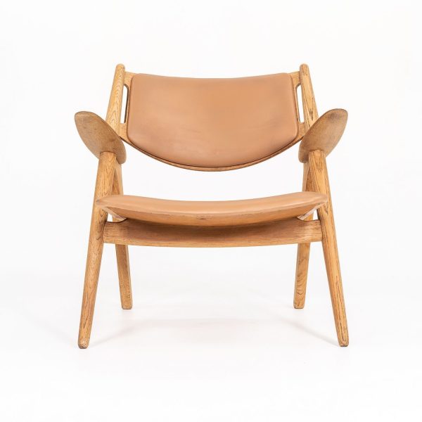 1960s CH28P Lounge Chair by Hans Wegner for Carl Hansen & Søn in Oak with Tan Leather Upholstery Online