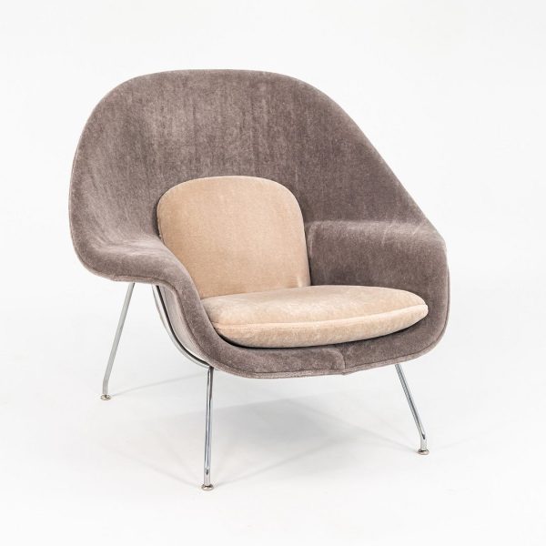 2023 Full Size Womb Chair, Model 70L by Eero Saarinen for Knoll in Two Tone Velvet   Mohair Fabric Sale