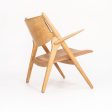 1960s CH28P Lounge Chair by Hans Wegner for Carl Hansen & Søn in Oak with Tan Leather Upholstery Online