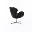 1960s Arne Jacobsen Swan Chair by Fritz Hansen of Denmark in Black Leather Discount