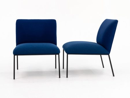 2018 Tondo Lounge Chair by Stefan Borselius for Fogia in Blue Fabric 4x Available Online Sale