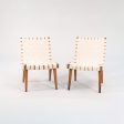 1946 Pair of Knoll Risom Lounge Chair, Model 654LC by Jens Risom for Knoll in Birch with Webbing Supply