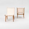 1946 Pair of Knoll Risom Lounge Chair, Model 654LC by Jens Risom for Knoll in Birch with Webbing Supply